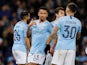 Gabriel Jesus celebrates scoring the second during the EFL Cup semi-final game between Manchester City and Burton Albion on January 9, 2019