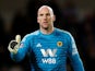 John Ruddy in action during the FA Cup third-round game between Wolverhampton Wanderers and Liverpool on January 7, 2019