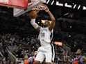 San Antonio Spurs power forward LaMarcus Aldridge (12) dunks the ball against the Oklahoma City Thunder on Jan 11, 2019