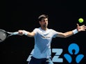 Novak Djokovic during a practice session at the Australian Open on January 13, 2019