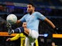 An athletic Riyad Mahrez in action during the EFL Cup semi-final game between Manchester City and Burton Albion on January 9, 2019