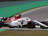 Marcus Ericsson driving for Sauber during practice for the Brazilian Grand Prix in November 2018