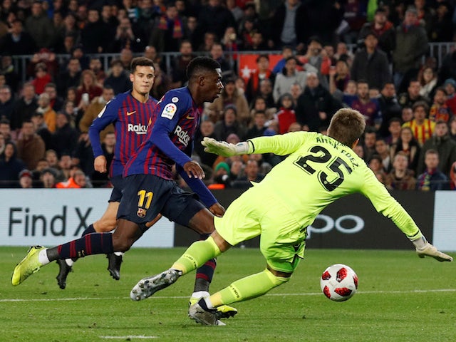 Barcelona's Ousmane Dembele in action against Levante in the Copa del Rey on January 17, 2019.