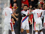 Andros Townsend celebrates scoring for Crystal Palace against Liverpool in the Premier League on January 19, 2019.