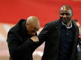 Monaco manager Thierry Henry and Nice boss Patrick Vieira during their Ligue 1 clash on January 16, 2019