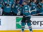 Tomas Hertl celebrates scoring for San Jose Sharks on January 15, 2019