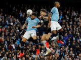 Manchester City defender Nicolas Otamendi makes a clearance during the FA Cup clash with Burnley on January 26, 2019.