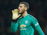 David de Gea in action for Manchester United on December 30, 2018