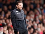 Derby County manager Frank Lampard watches on on January 26, 2019