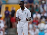 Kemar Roach in action for West Indies on January 24, 2019