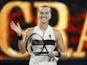 Petra Kvitova celebrates at the Australian Open on January 22, 2019