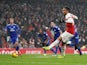 Arsenal striker Pierre-Emerick Aubameyang converts from the penalty spot against Cardiff City on January 29, 2019