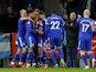 Cardiff players celebrates scoring against Bournemouth in the Premier League on February 2, 2019