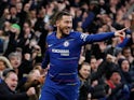 Chelsea's Eden Hazard celebrates after scoring against Huddersfield on February 2, 2019