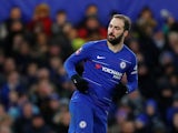 Chelsea striker Gonzalo Higuain in action during the FA Cup clash with Sheffield Wednesday on January 27, 2019