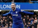 Chelsea's Gonzalo Higuain celebrates after scoring his second against Huddersfield on February 2, 2019