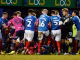 Portsmouth and QPR players engage in a mass brawl on January 26, 2019