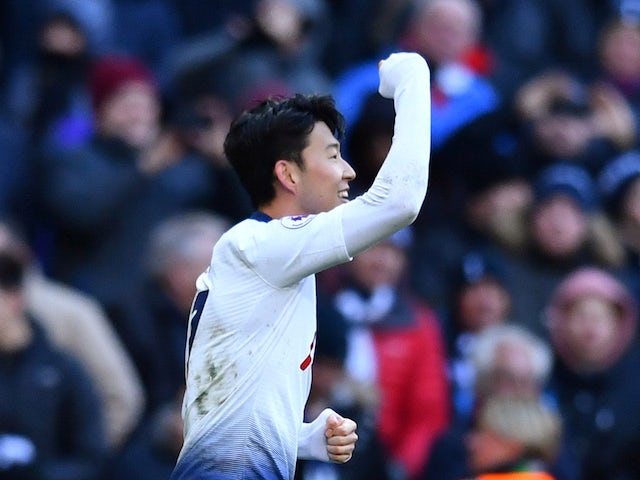 Tottenham's Son Heung-min celebrates scoring against Newcastle on February 2, 2019