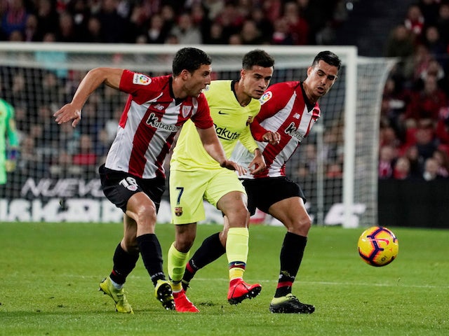 Barcelona's Philippe Coutinho in action against Athletic Bilbao in La Liga on February 10, 2019