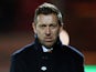 Barnet manager Darren Currie watches on during the FA Cup clash with Brentford on February 5, 2019