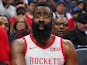 Houston Rockets' James Harden is surprised on February 6, 2019