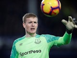 Everton goalkeeper Jordan Pickford in action against Manchester City in the Premier League on February 6, 2019