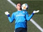 A non-committal Keylor Navas during a Real Madrid training session on February 5, 2019