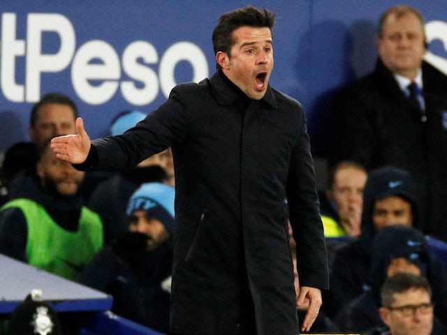 Everton manager Marco Silva watches on against Manchester City in the Premier League on February 6, 2019