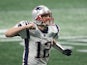Tom Brady celebrates the Patriots' fourth-quarter touchdown on February 3, 2019