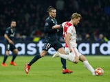 Ajax's Matthijs de Ligt in action with Real Madrid's Gareth Bale in the Champions League on February 13, 2019
