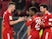 Bayern Munich players celebrate Kingsley Coman's goal against Augsbury on February 15, 2019