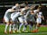Leeds United players celebrate scoring against Swansea on February 13, 2019