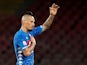 Napoli's Marek Hamsik waves goodbye to fans in February 2019