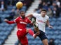 Preston North End's Andrew Hughes in action with Nottingham Forest's Lewis Grabban on February 16, 2019