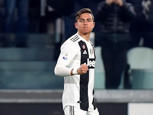 Juventus forward Paulo Dybala celebrates scoring against Frosinone on February 15, 2019