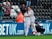 Swansea City's Bersant Celina and Daniel James celebrate after Brentford's Luke Daniels scores an own goal on February 17, 2019