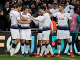 Tottenham Hotspur defender Jan Vertonghen celebrates with teammates during his side's Champions League clash witgh Borussia Dortmund on February 13, 2019