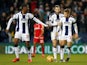 West Bromwich Albion's Jay Rodriguez celebrates scoring their second goal against Nottingham Forest on February 12, 2019