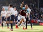 Burnley striker Chris Wood wheels away in celebration after opening the scoring against Tottenham Hotspur on February 23, 2019