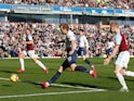 Tottenham Hotspur striker Harry Kane scores against Burnley on February 23, 2019