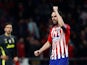 Diego Godin celebrates scoring for Atletico Madrid on February 20, 2019