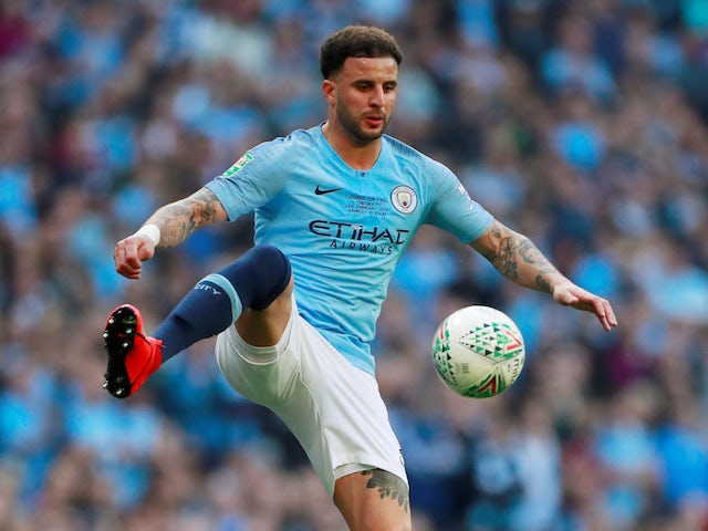 Manchester City defender Kyle Walker in action during the EFL Cup final against Chelsea on February 24, 2019