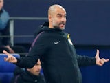 Pep Guardiola gets frustrated on the touchline as Manchester City face Schalke 04 in the Champions League on February 20, 2019.