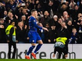 Chelsea midfielder Ross Barkley celebrates scoring during his side's Europa League clash with Malmo on February 21, 2019