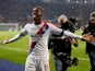 Crystal Palace winger Wilfried Zaha celebrates after scoring against Leicester City on February 23, 2019