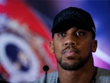 Anthony Joshua pictured during a press conference on February 25, 2019
