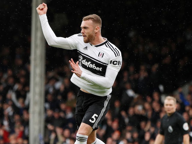 Calum Chambers celebrates scoring an equaliser for Fulham against Chelsea on March 3, 2019