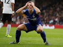 Cesar Azpilicueta reacts to a missed chance during the game between Fulham and Chelsea on March 3, 2019