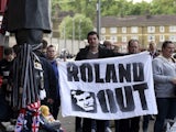 Charlton Athletic supporters protest against owner Roland Duchatelet in April 2017