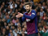 Gerard Pique in action for Barcelona on February 27, 2019